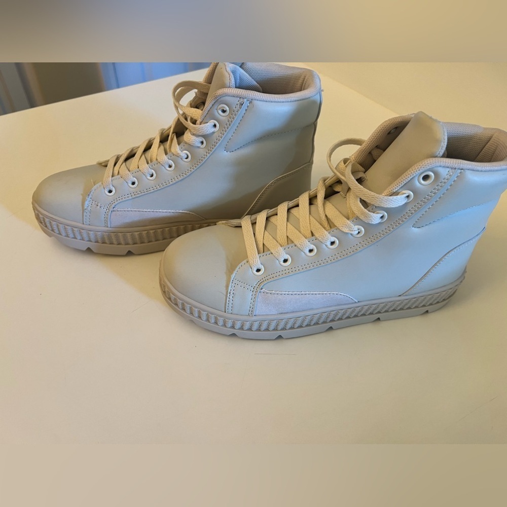 BERNESS PLATFORM HIGH TOP SNEAKER WHITE. SIZE 8 - Picture 6 of 7